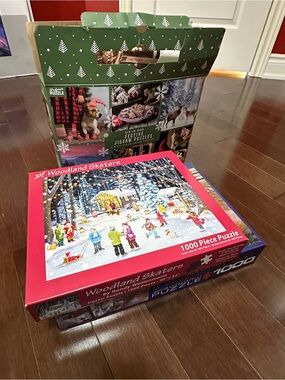 Woodland Skaters 1000-Piece Jigsaw Puzzle - Red Box